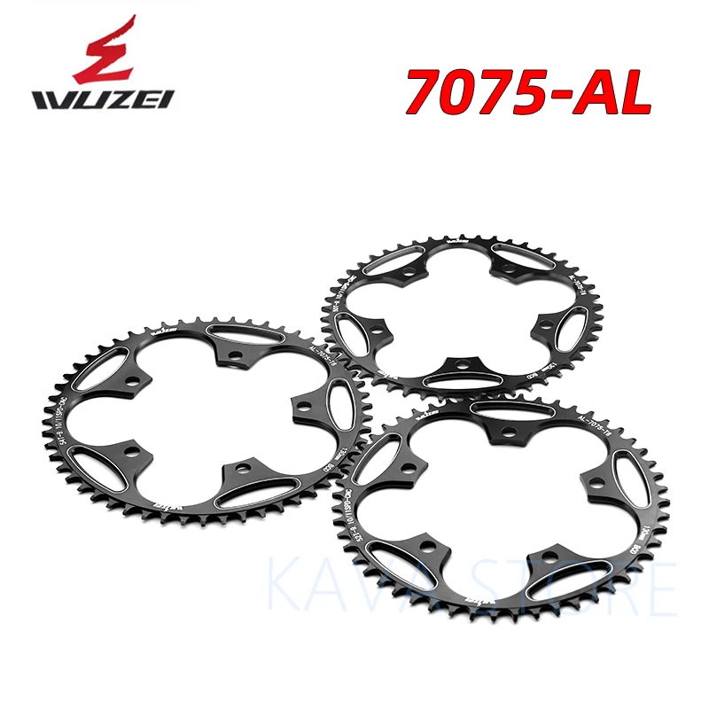 WUZEI bici da strada ruota dentata pieghevole 110/130 BCD pignoni larghi stretti rotondi 50/52/54/56/58/60T AL7075 BMX corona per bicicletta