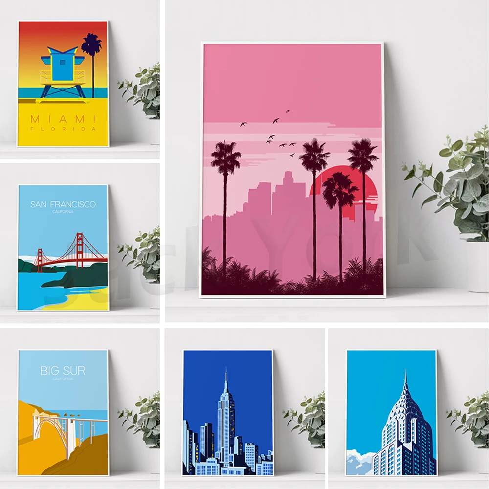 Los Angeles travel print, LA wall art, California poster, Modern travel print, Retro art, Digital illustration, Home decor, 80s