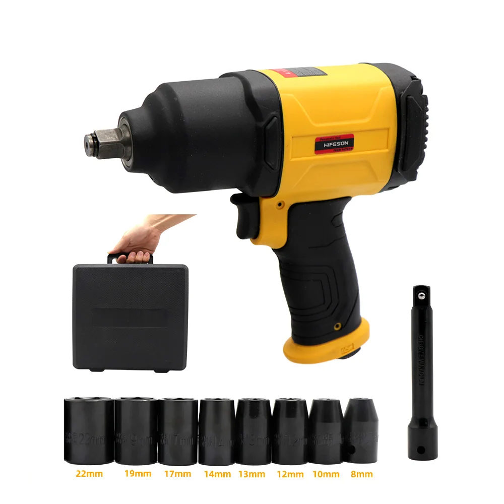 HIFESON Pneumatic Wrench 1350N.m Professional Auto Repair Pneumatic Tools,Spanners Air Tools Impact Spanner Large Torque