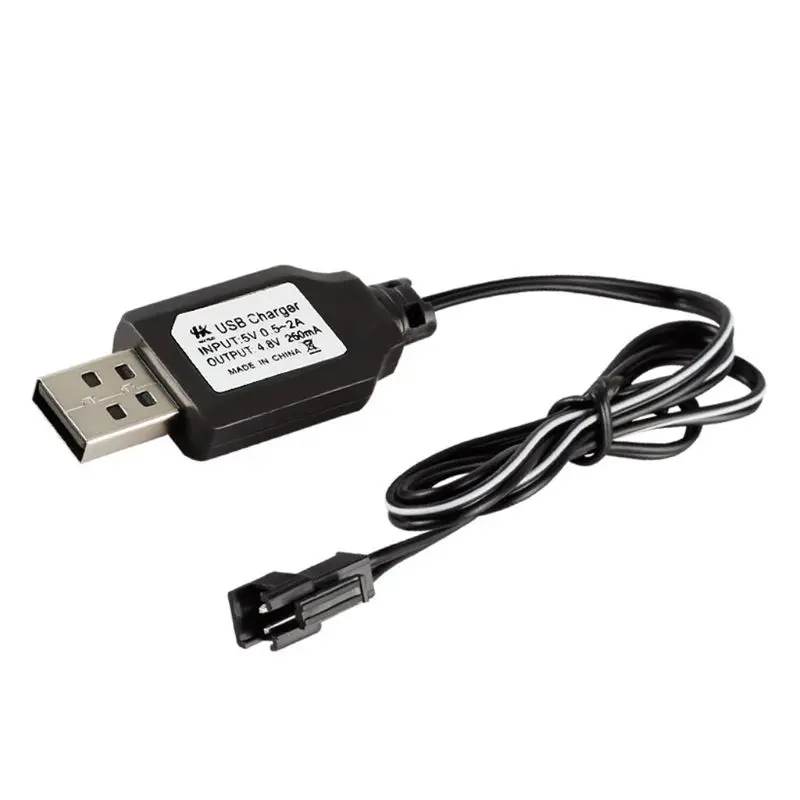 Cable de carga de batería, Cargador USB, paquete de baterías ni-cd Ni-MH, adaptador de enchufe de SM-2P, salida de 4,8 V 250mA, juguetes, Coche