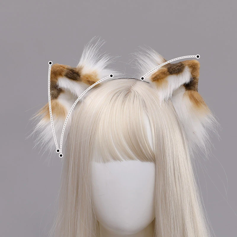 Leuke Kat Vos Faux Fur Oor Haar Hoops Party Cosplay Haarband Meisjes Realistische Harige Anmimal Lange Staart Cosplay Accessoires