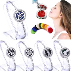 New dragonfly Tree of Life Aromatherapy lockets perfume Aroma Essential Oil Diffuser bracelet Adjustable Crystal bracelet
