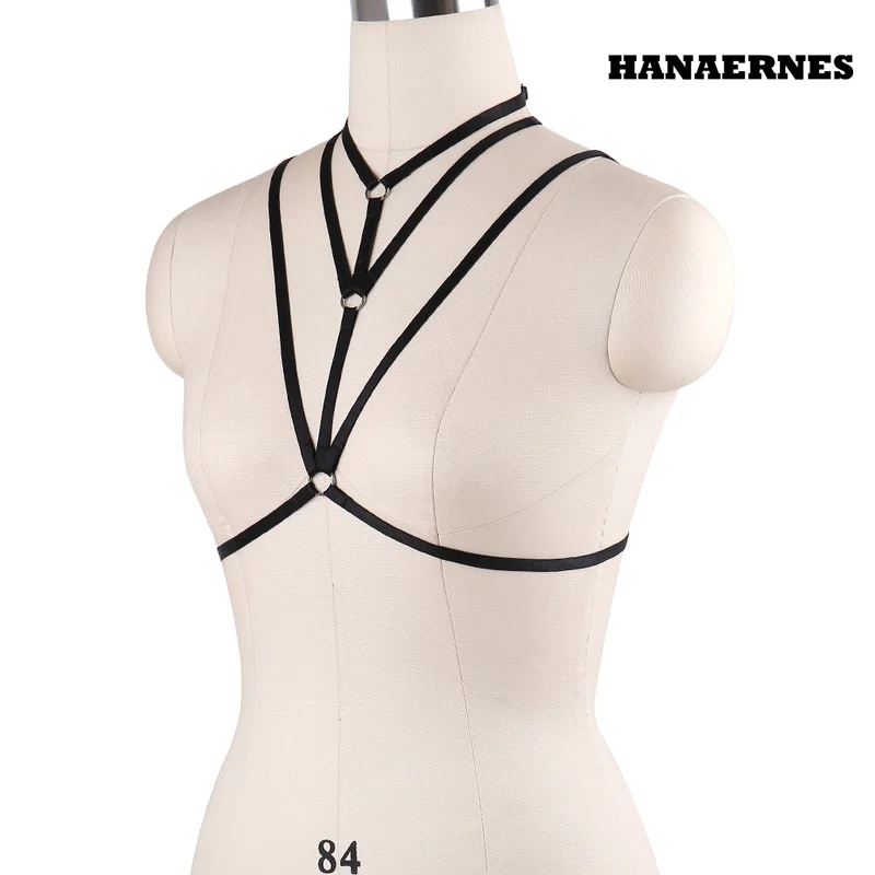 Mode Harness Festival Bh Zu Flitterwochen Dessous Frauen Sexy Harness Bh Schwarz Käfig Bh Einstellbare Zurück Strap Strappy Bh Top