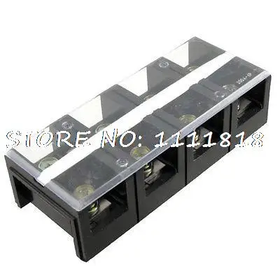 600V 200A 4 Position 4P Screw Terminal Covered Barrier Strip