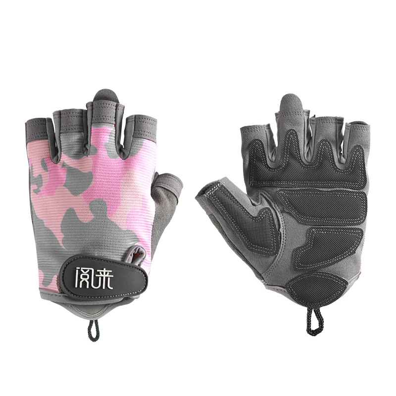 1 Pair Fitness Gym  Camouflage Cycling Gloves Women Man Weightlifting Outdoor Palm Protection