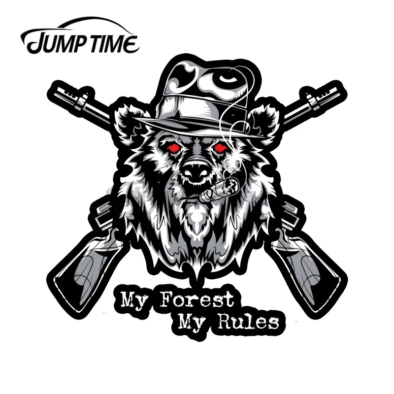 JumpTime 13 x 11.5 cm Stop Bear Hunting  Animal Rights Message Personality Creative Sticker Fashion Decoration Vinyl Car Decal