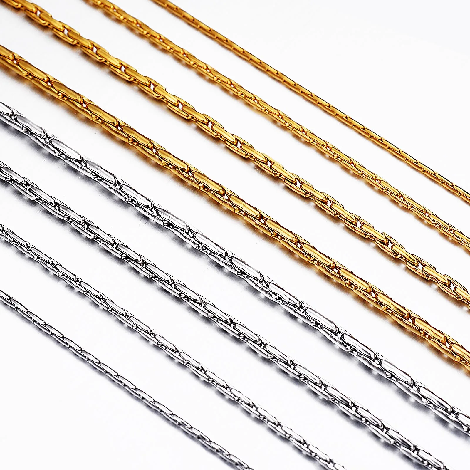 1 piece Men Women Necklace Stainless Steel Necklace Chain Width 1.2mm/1.8mm/2.2mm/2.5mm