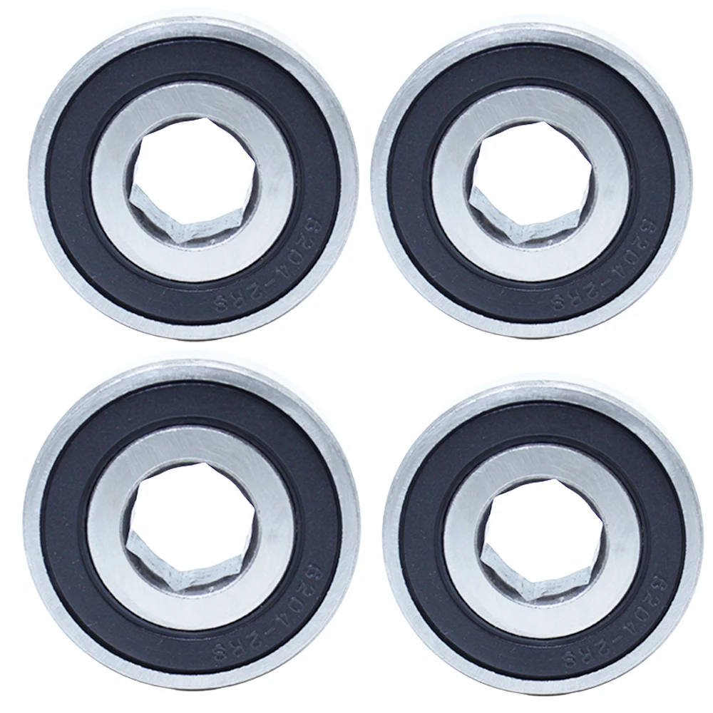 6004RS Hexagon Bearing ABEC-1 (4 PCS) Inner 16mm 17mm 18mm 20mm Non-standard Hex-Bore Bal Bearing For Agricultural Planters