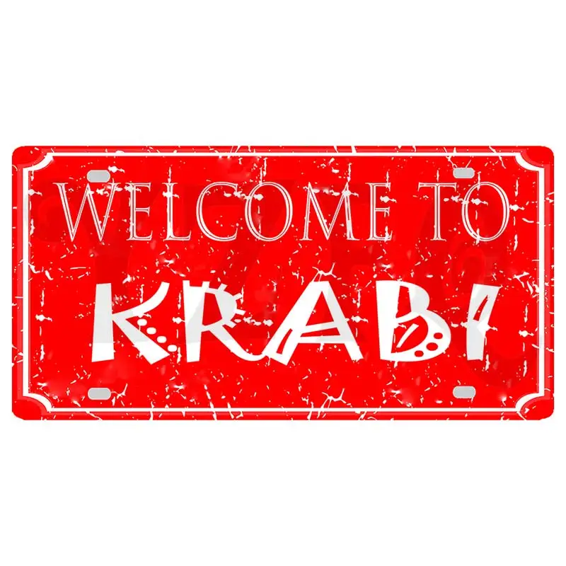 【YZFQ】Welcome to Pattaya Plaque Metal Vintage Phuket Thailand Travel Souvenir For Wall Bar Club Home Decor 30X15CM  DC-1464B