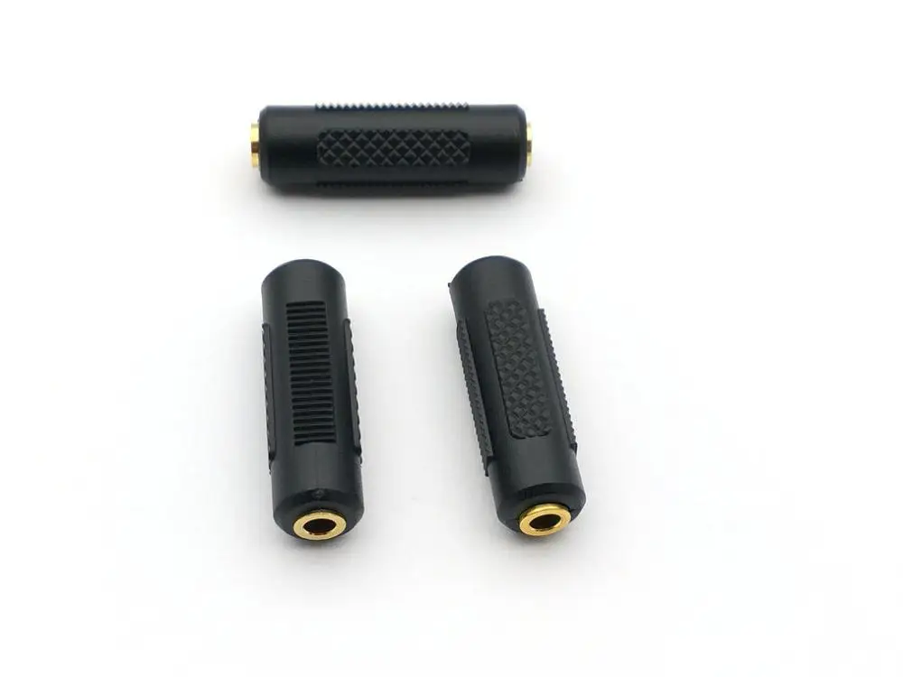 conector de audio acoplador banhado a ouro conector de entrada femea para femea estereo 100 mm com 35 pecas 01