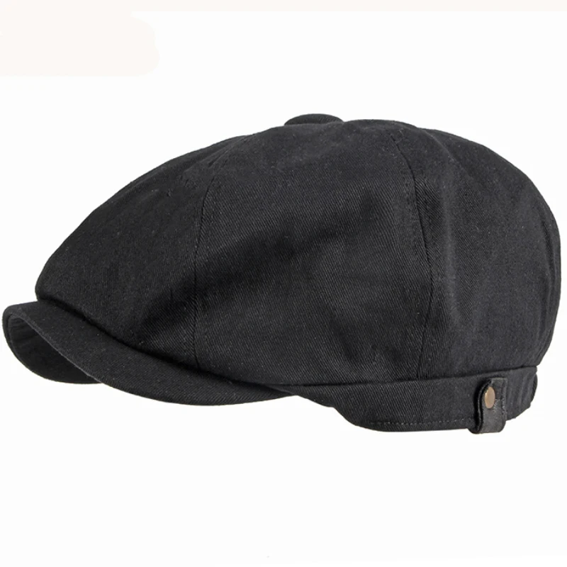 HT3347 Beret czapka wiosna jesień bawełniany kapelusz płaskie czapki męskie kobiety Vintage artysta Beret kapelusz Retro ośmiokątna czapka berety