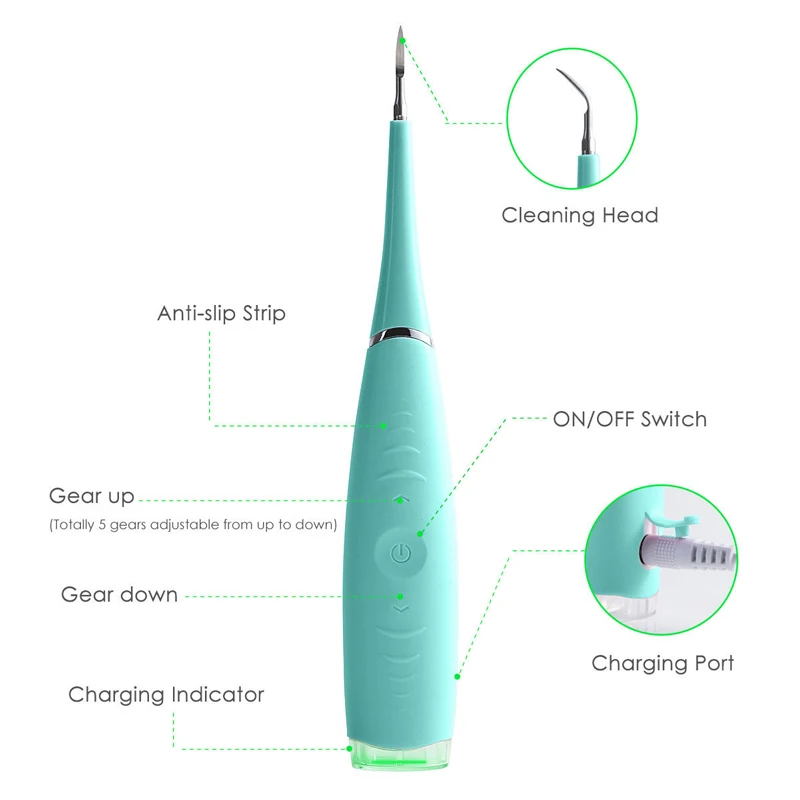 Tragbare Elektrische Sonic Dental Scaler Zahn Zahnstein Entferner Ultra sonic Flecken Zahnstein Werkzeug Zahnarzt Zähne Bleaching Oral Hygiene