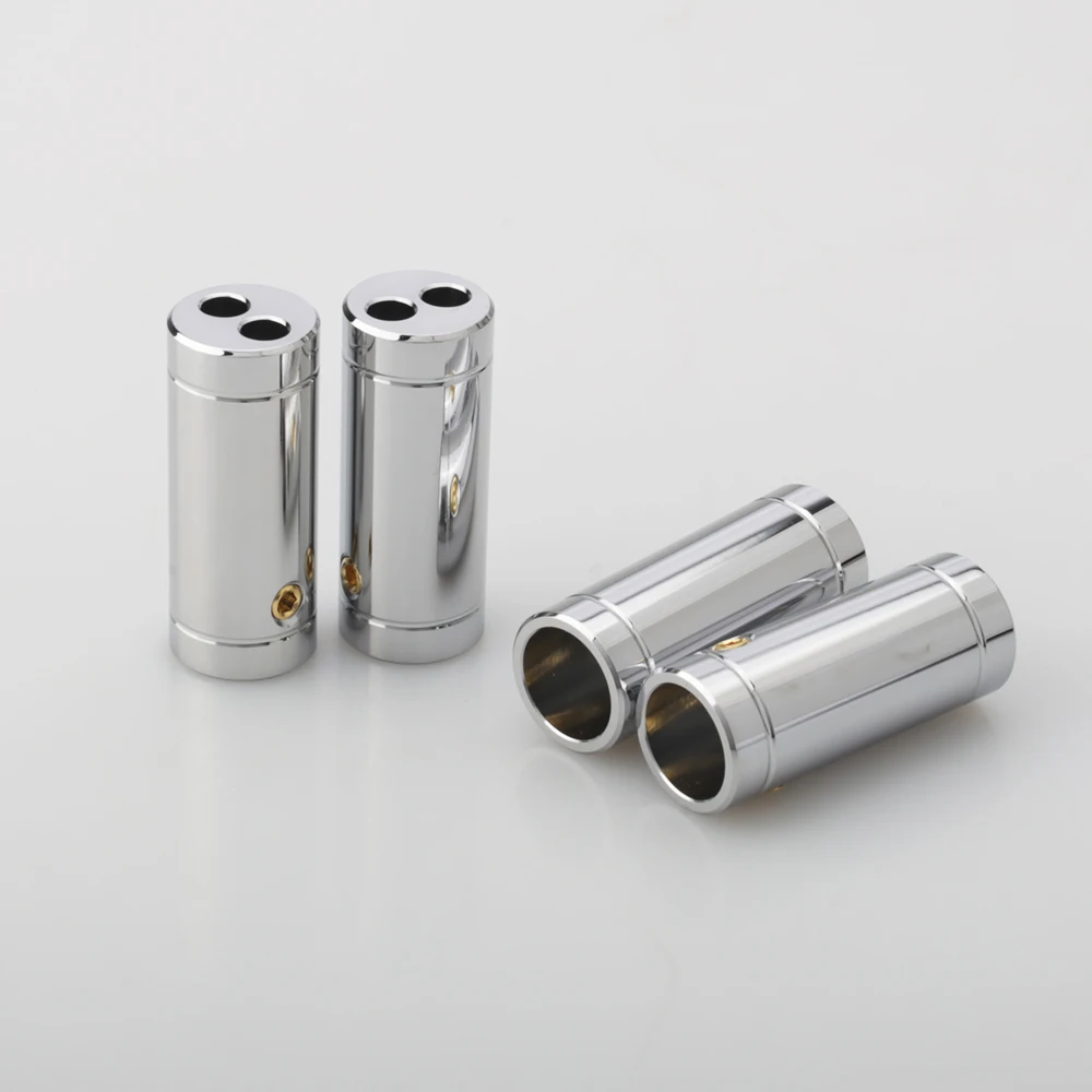 4 pcs chrome Plated Speaker Cable Audio Cable Wire Pants Boots Y splitter 1 to 2 10MM Cable Pants