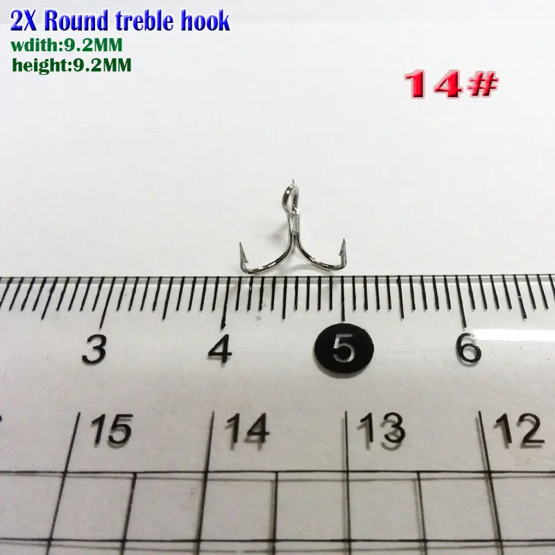 very sharp!new round 2x strong treble hooks size 14# high carbon steel ,number:50pcs/lot