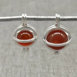 1 Piece of 925 Sterling Silver Pearl Cage Hollow Open Lockets for Bracelet Necklace Pendant