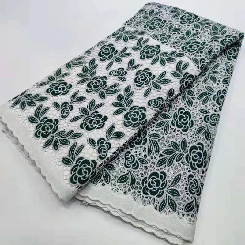 

African Lace Fabric High Quality 2022 Embroidery Mesh Lace Green Milk Silk Lace French Tulle Lace Fabric For Nigeria Dress