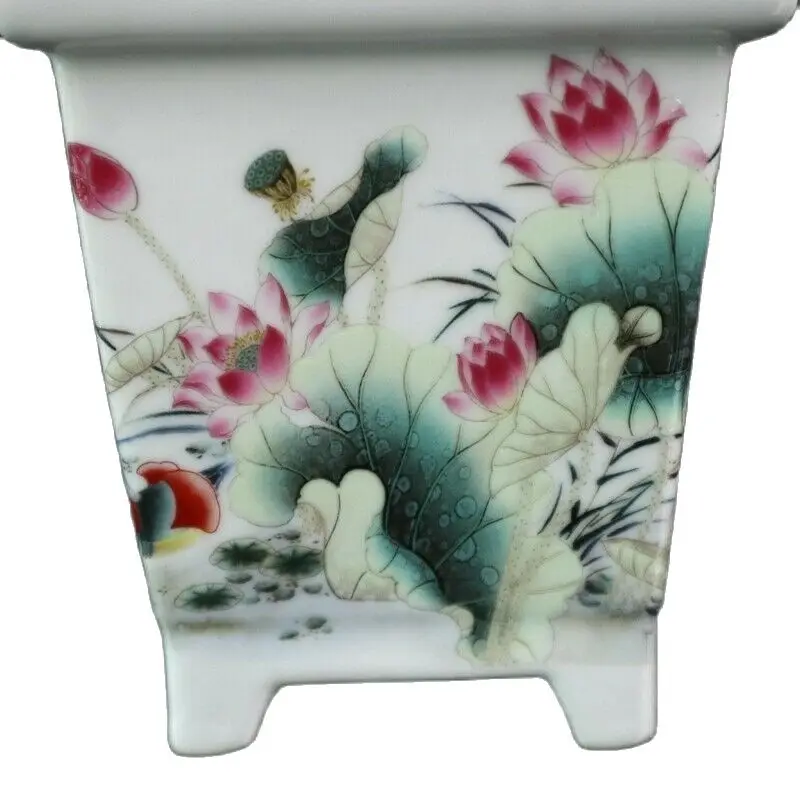 Chinese Old Porcelain Pastel Mandarin Duck pattern Quartet  Flower Pot