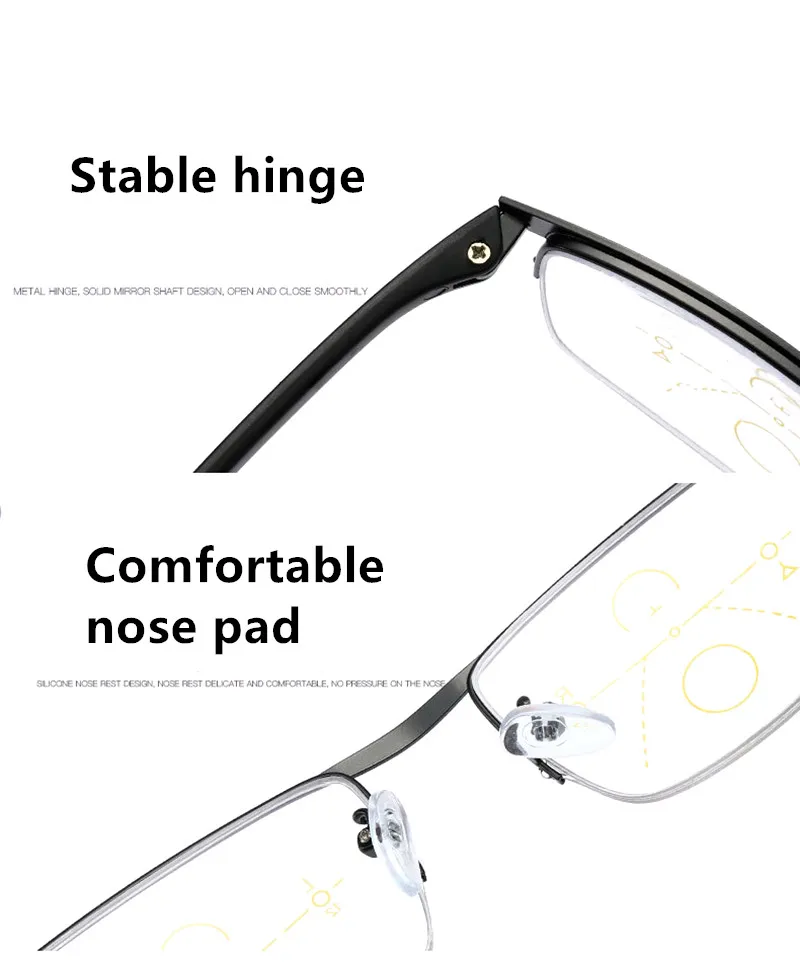 2021 intelligenter Zoom Progressive multifunktionale Lesebrille Damen Herren Multifokale Anti-Blaulicht-Hyperopie-Brille – Detail 11