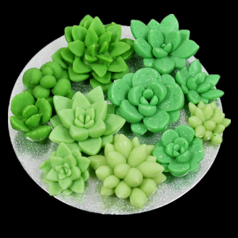 28 Styles 1PCS Succulent Plants Wax Candle Silicone Mold Cactus DIY UV Resin Epoxy Sugar Plaster Clay Soap Ice Candy Mould C390