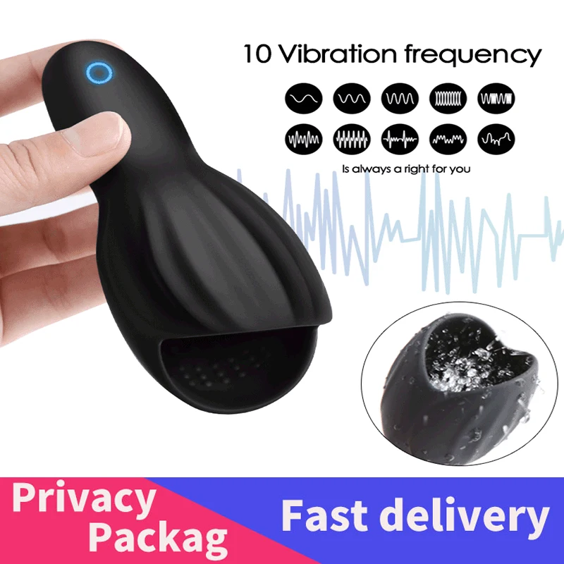 New 10 Modes Penis Delay Trainer Male Masturbator Vibrator Automatic Oral Climax Sex Glans Stimulate Massager Sex Toys for Men