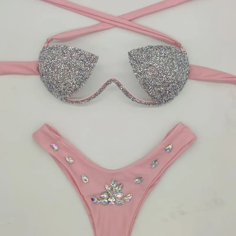 Imagem -03 - Venus Férias Mais Recentes Verão Strass Conjunto de Biquíni Sexy Mulher Banho Diamante Bling Pedras Maiô Biquini Beachwear 2023