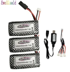 XLH/XINLEHONG 9130 9136 9137 9145 szybkich samochodów RC części zamienne do samochodów ciężarowych akumulator 7.4 v 500 mAh 5500 wtyczka 7.4 v 500 mah/7.4 V USB