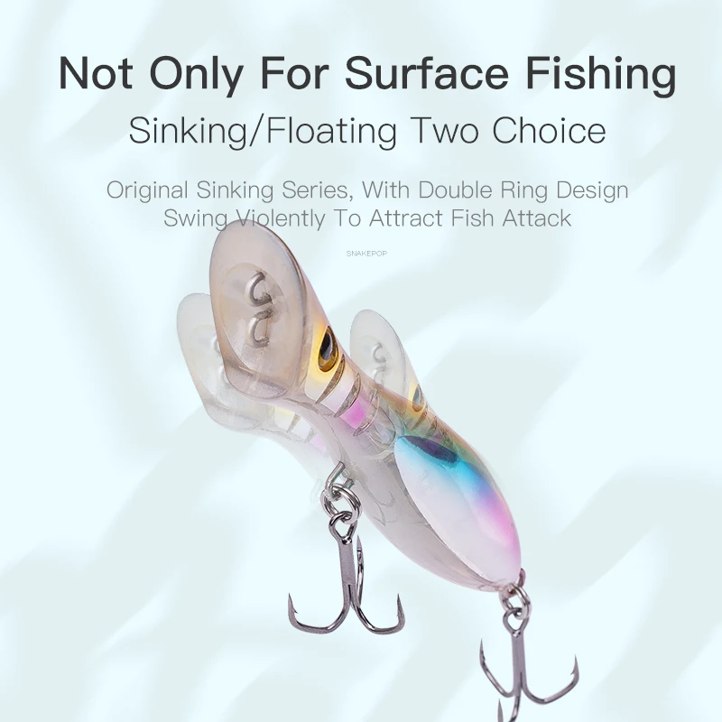 Kingdom SNAKEPOP Floating Sinking Popper Fishing Lures 95mm 115mm 135mm Hard Stick Baits Light Reflection Wobblers For Sea Bass