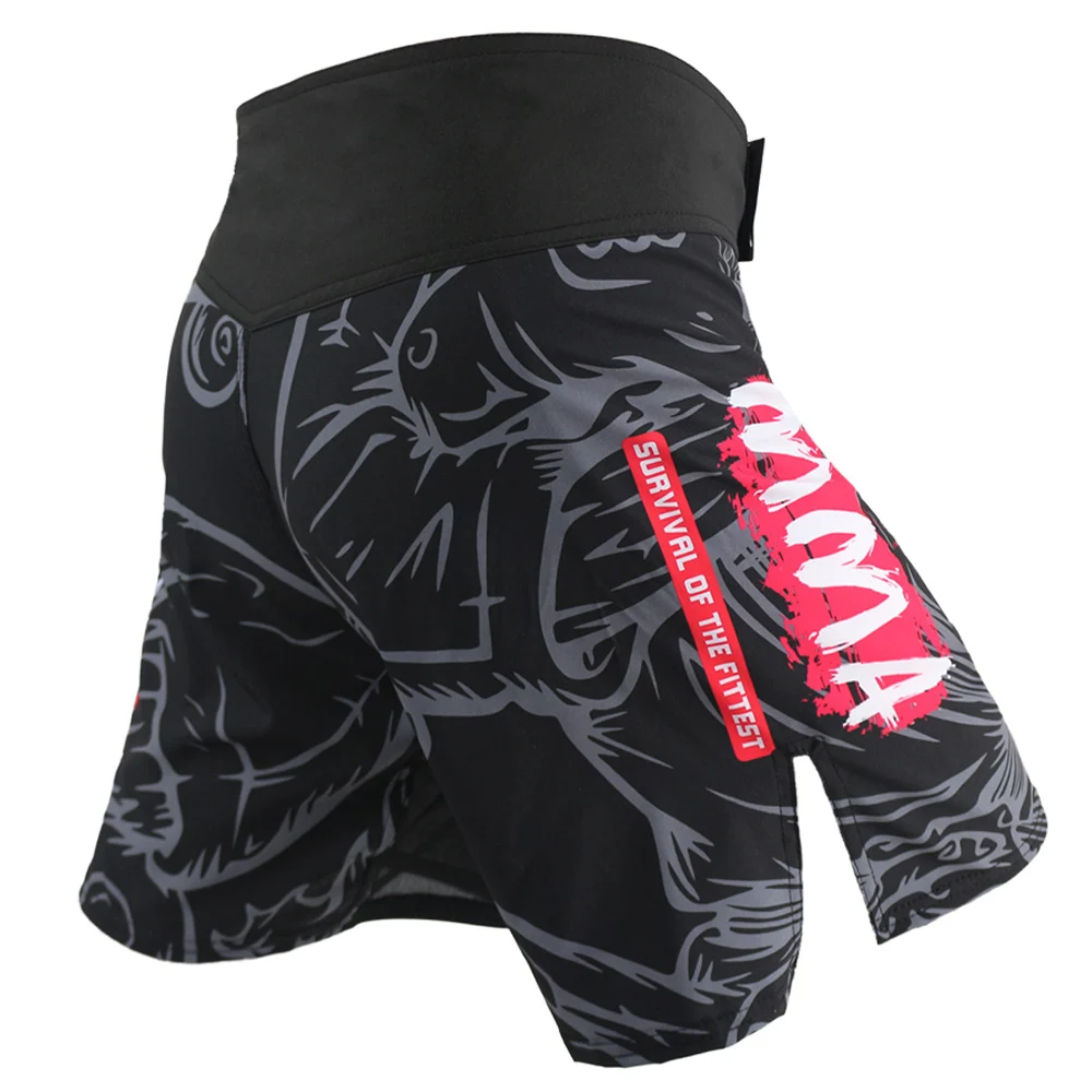 Sotf mma geometria tecnologia cabeça de cobra fitness respirável boxing shorts tigre muay thai mma shorts kickboxing luta calças sanda