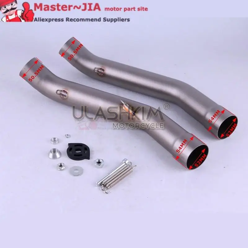 Motorcycle exhaust Contact middle Link pipe slip-on For KAWASAKI Z800 2013-2016 or Z750 2007-2014