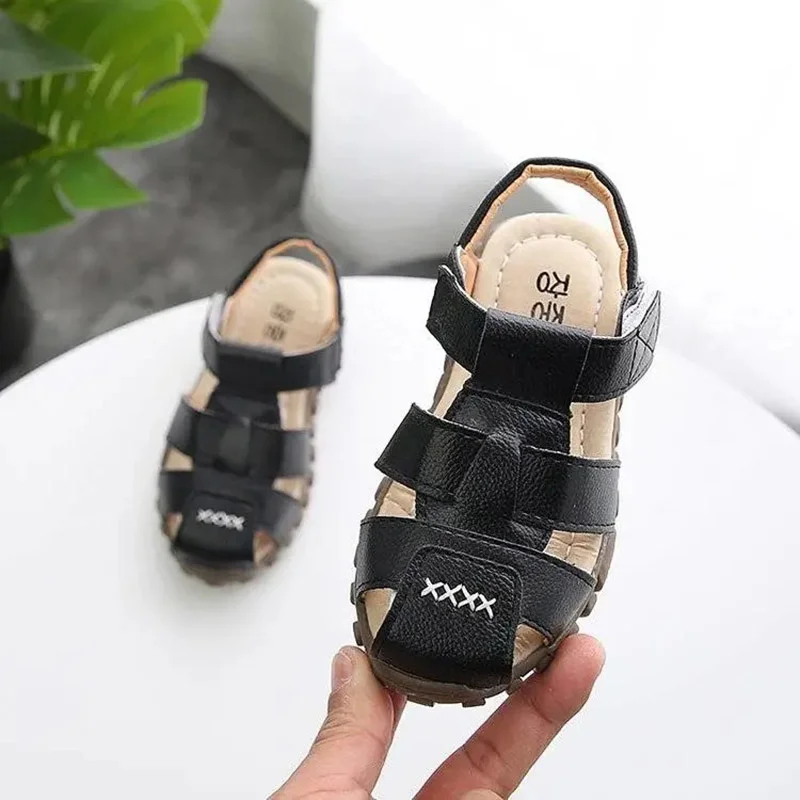 Summer Kids Sandals For Toddler Baby Little Boys Brown Black White Gladiator Leather Beach Sandals Shoes 1 2 3 4 5 6 Years Old