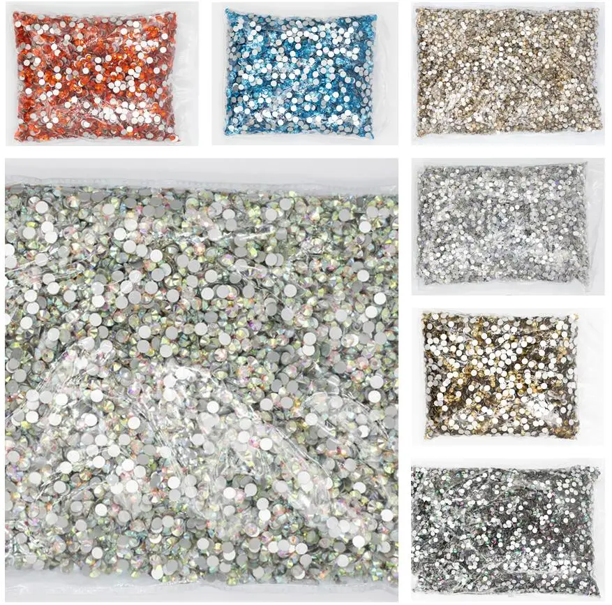 

20Gross SS30 Big Bulk Package 50 Colors Flatback Crystal AB Non hotfix Rhinestones Strass for Nail Art Decoretion Garment