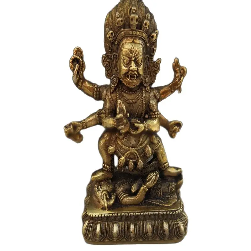 China Old Tibet Tibetan Buddhism Tara Buddha Statue Earth Store Bodhisattva Copper Statue Fengshui