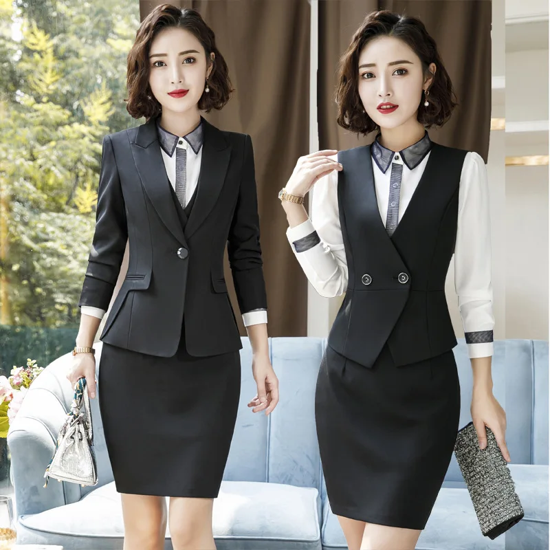 IZICFLY Autumn Winter Style Trouser And Jacket Blazer Two Piece Set Work Wear Black Elegant Business Office Women Pant Suit