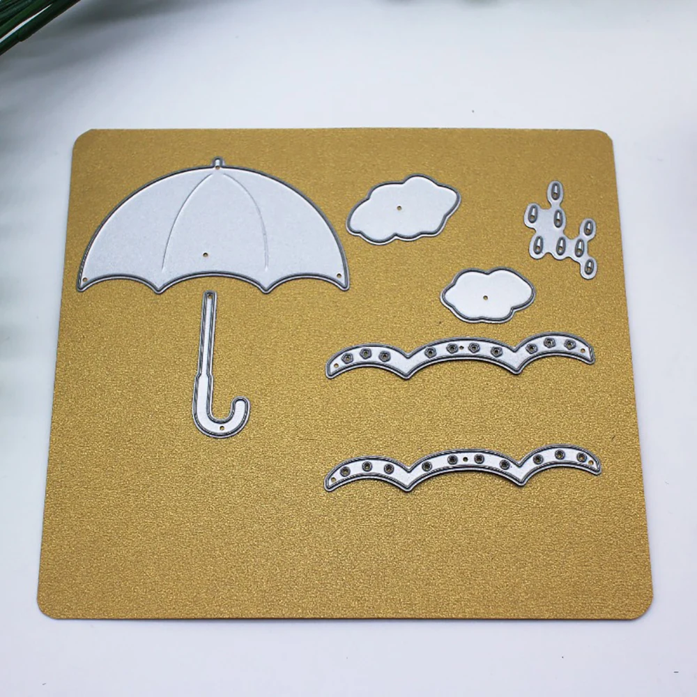 7pcs Umberlla Cloud Metal Cutting Dies Stencil for DIY Scrapbooking Photo Album  Paper Cards Decorative Crafts Die Cuts