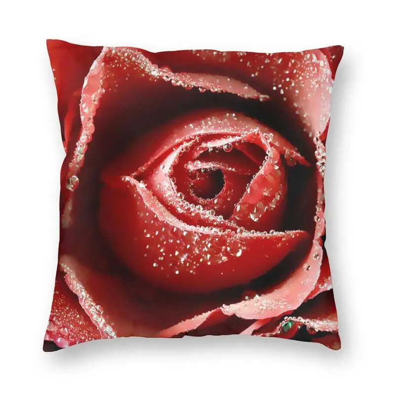 Valentines Day Plants Cushion Cover 45x45cm Decoration 3D Print Rose Flower Throw Pillow for Living Room Double-sided