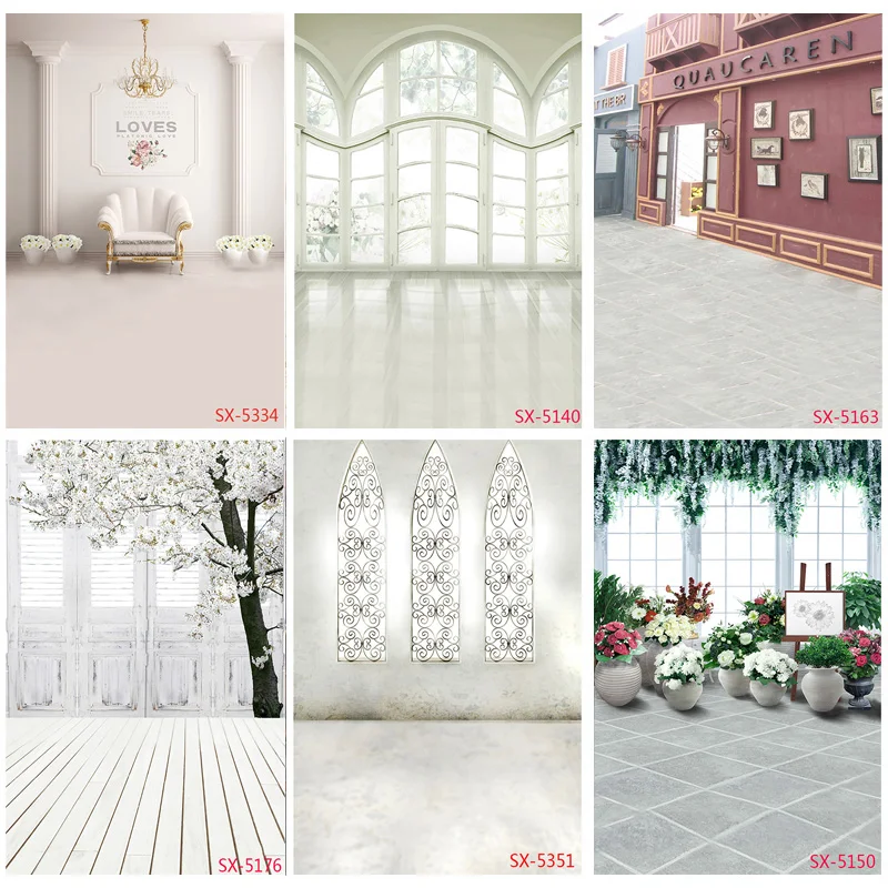 

ZHISUXI Vinyl Photography Backdrops Prop Flower Wood Floor Castle Wedding Theme Photo Studio Background YXFL-62