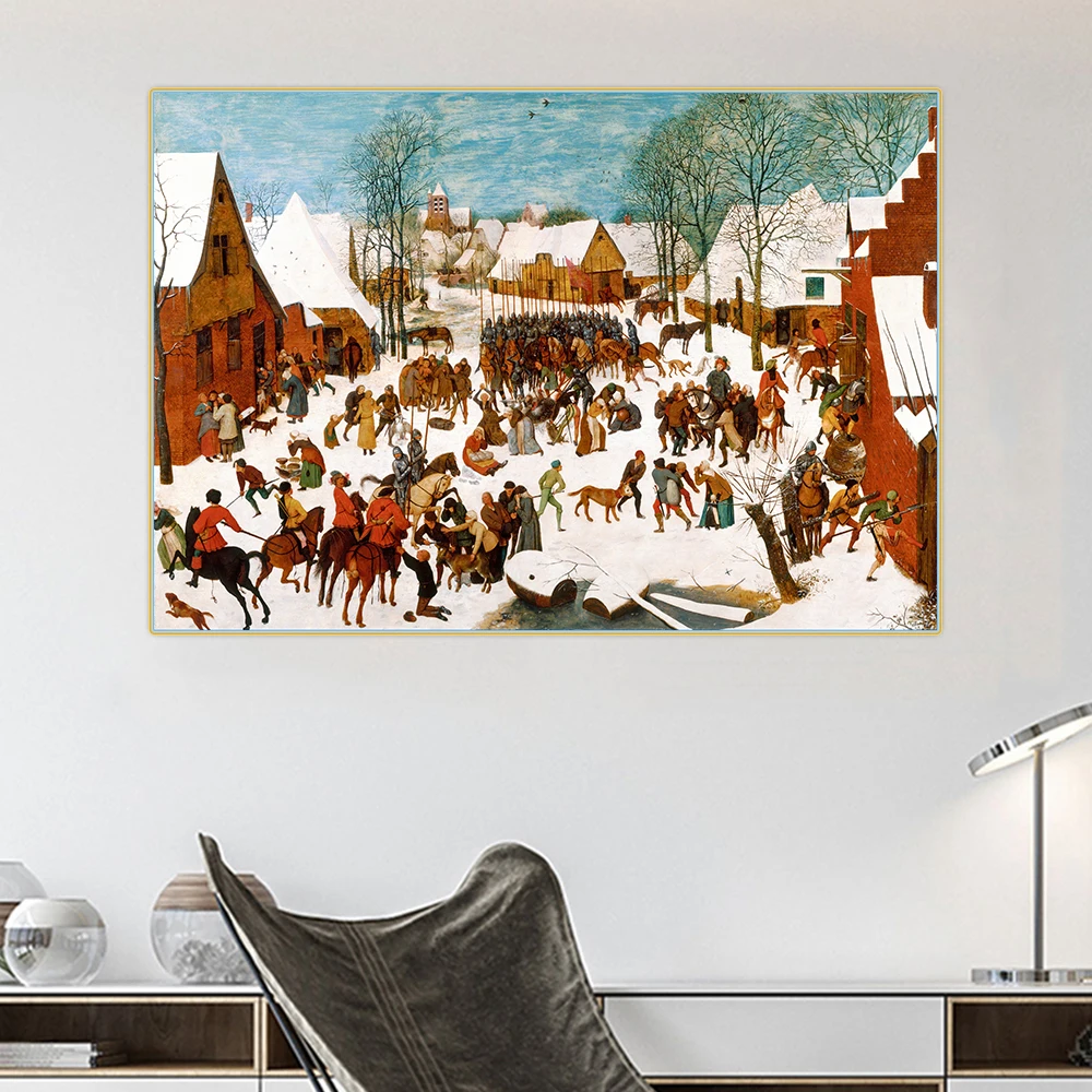 Citon Bruegel Pieter《Massacre of the Innocents》Canvas Oil Painting Artwork Poster Picture Wall Decor Home Interior Decoration