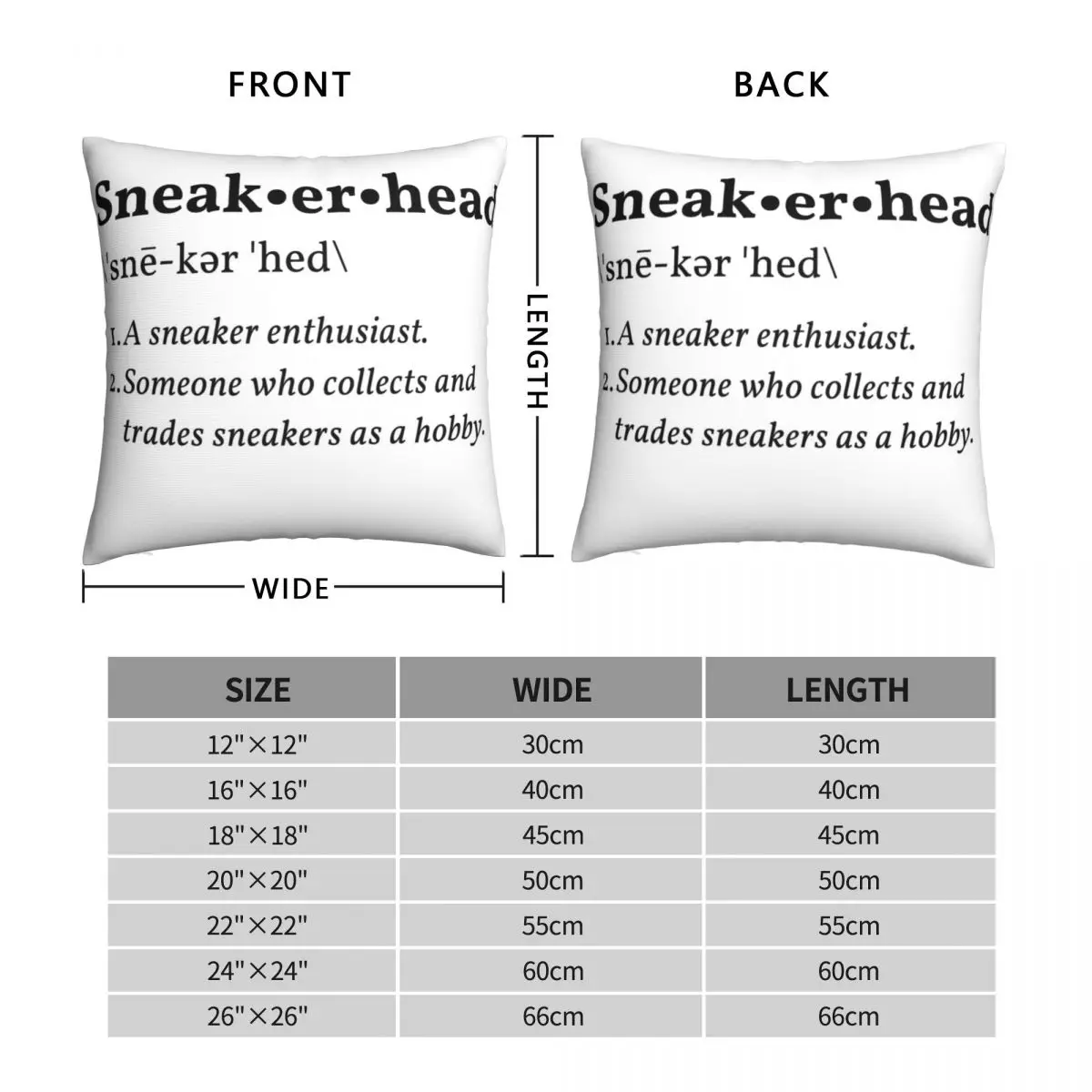 Sneakerhead Definition Pillowcase Polyester Linen Velvet Zip Decor Home Cushion Cover 45x45