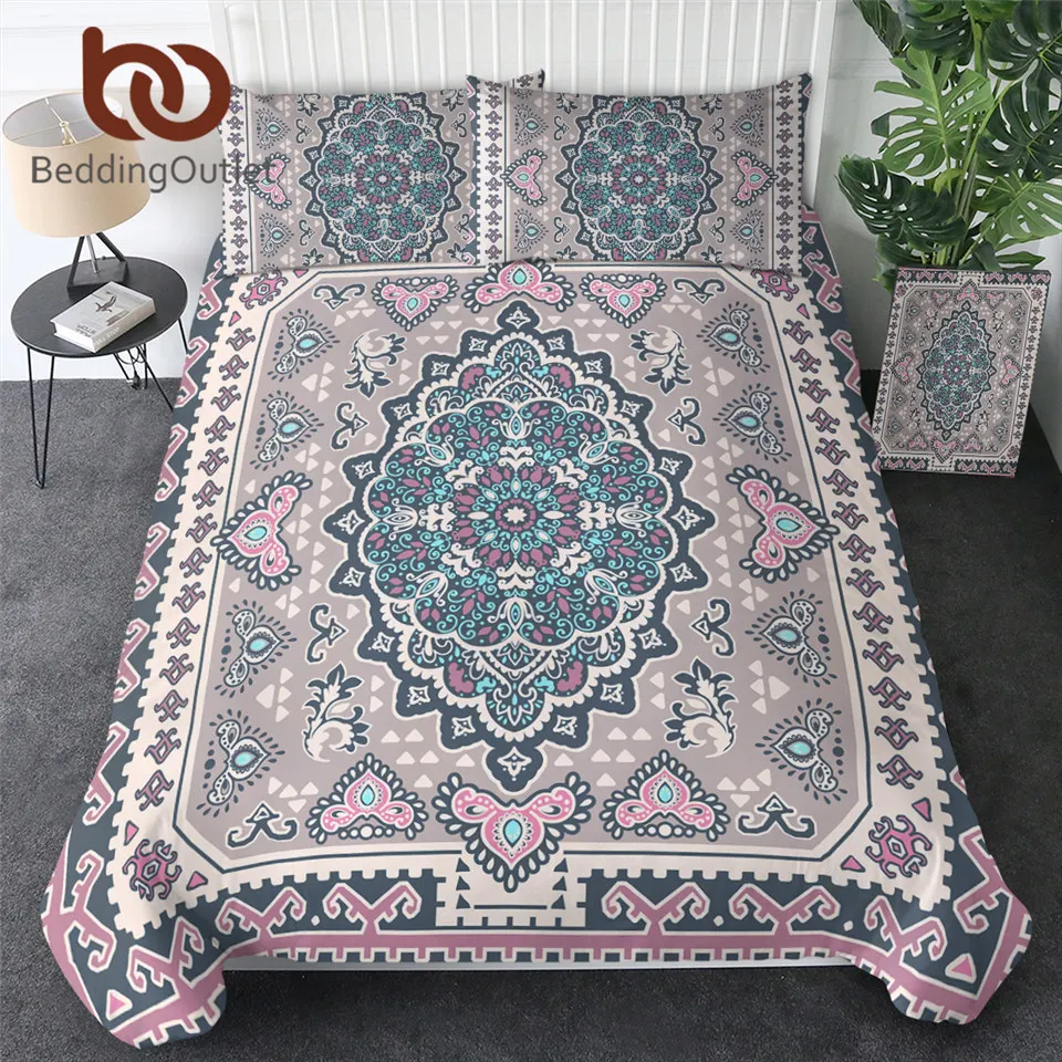 

BeddingOutlet European Quilt Cover Floral Home Textile Luxury Bedding Set Elegant Bedclothes Mandala Retro Bedspreads 3pcs