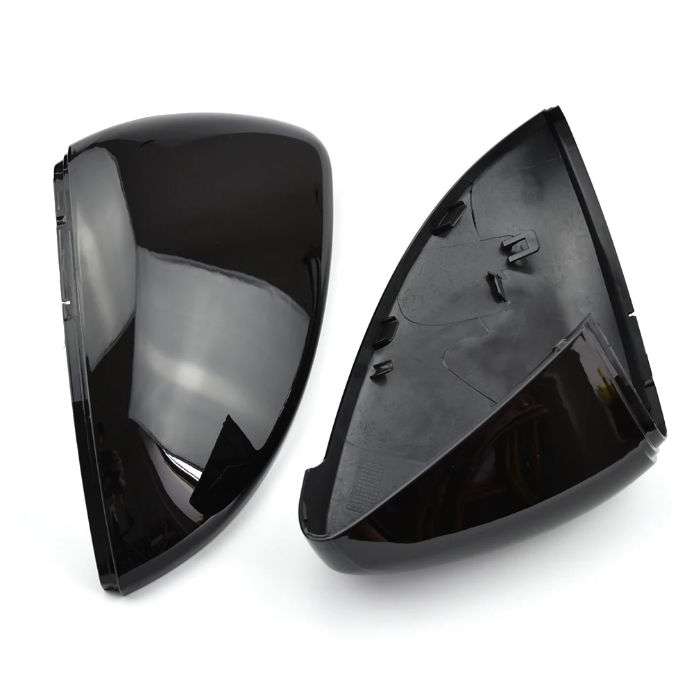 2 Pieces For Vw Golf 7 Mk7 7.5 Gtd Gti Touran L E-Golf Side Wing Mirror Cover Caps Bright Black Rearview Mirror Case Cover 12-20