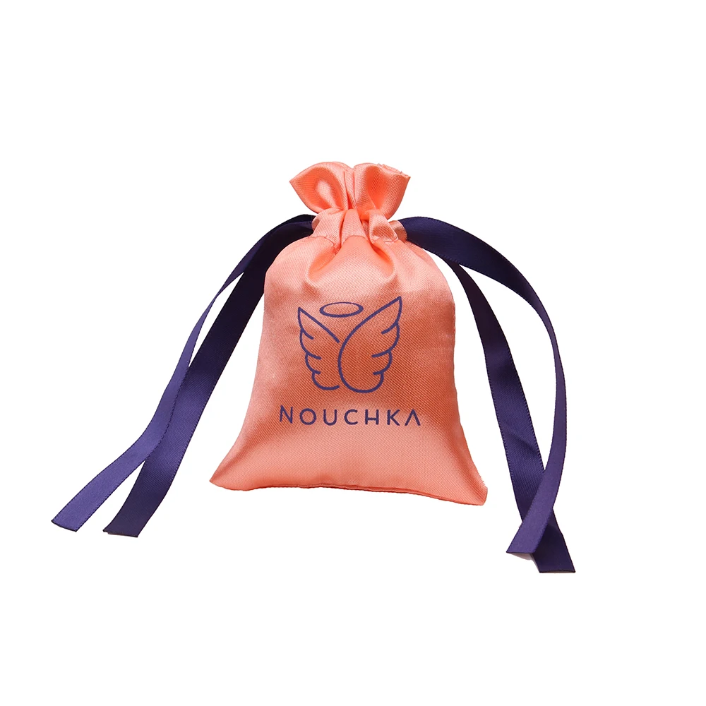 

100pcs CBRL small Satin drawstring jewelry pouch Satin gift bags custom wig hair bundles packing bag