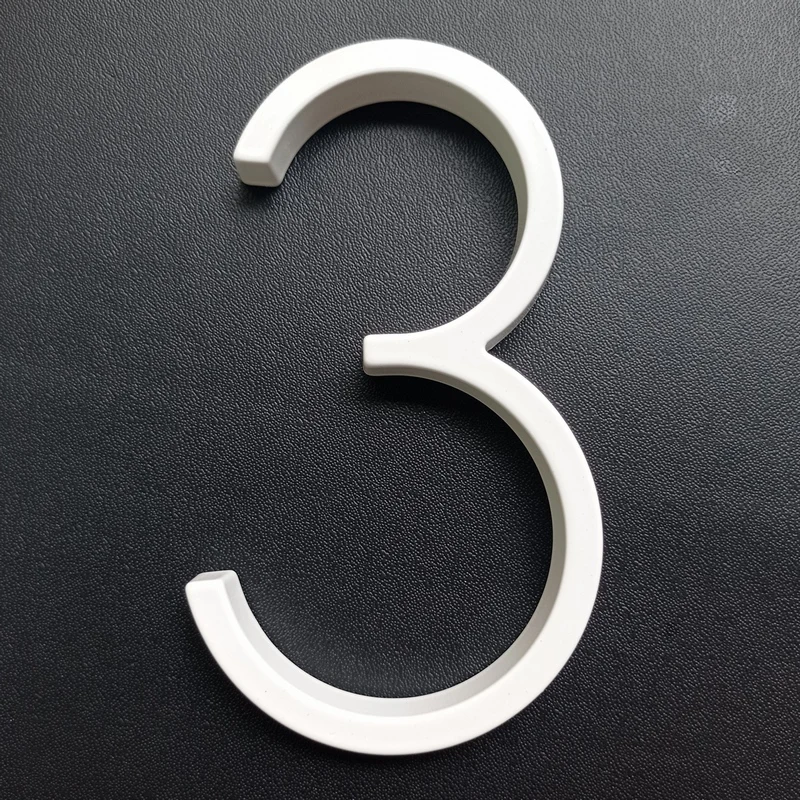 

127mm White Floating Modern House Number White Door Home Address Numbers for House Digital Outdoor Sign Plates 5 In. #3