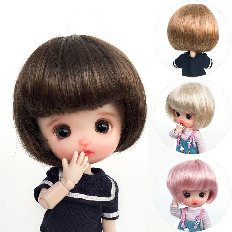 Adorable Doll Wig Short Hair Cute Bobo Style 1/8 BJD Doll Wigs lovely doll accessories Soft Synthetic mohair OB11 bjd wig