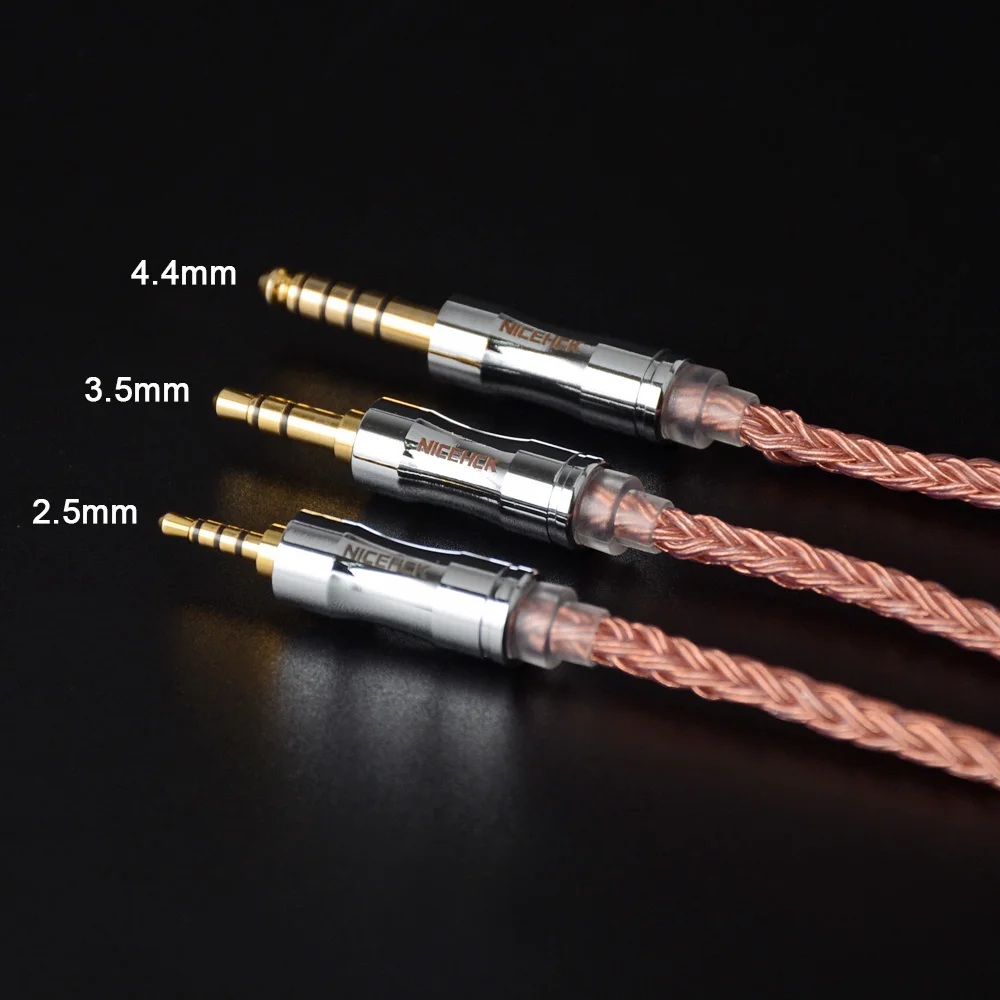 NiceHCK C16-3 Cable de cobre de alta pureza de 16 núcleos 3,5/2,5/4,4mm conector MMCX/2 pines/QDC para KZCCATRN TFZ QDC DB3 NX7MK4 DB-03