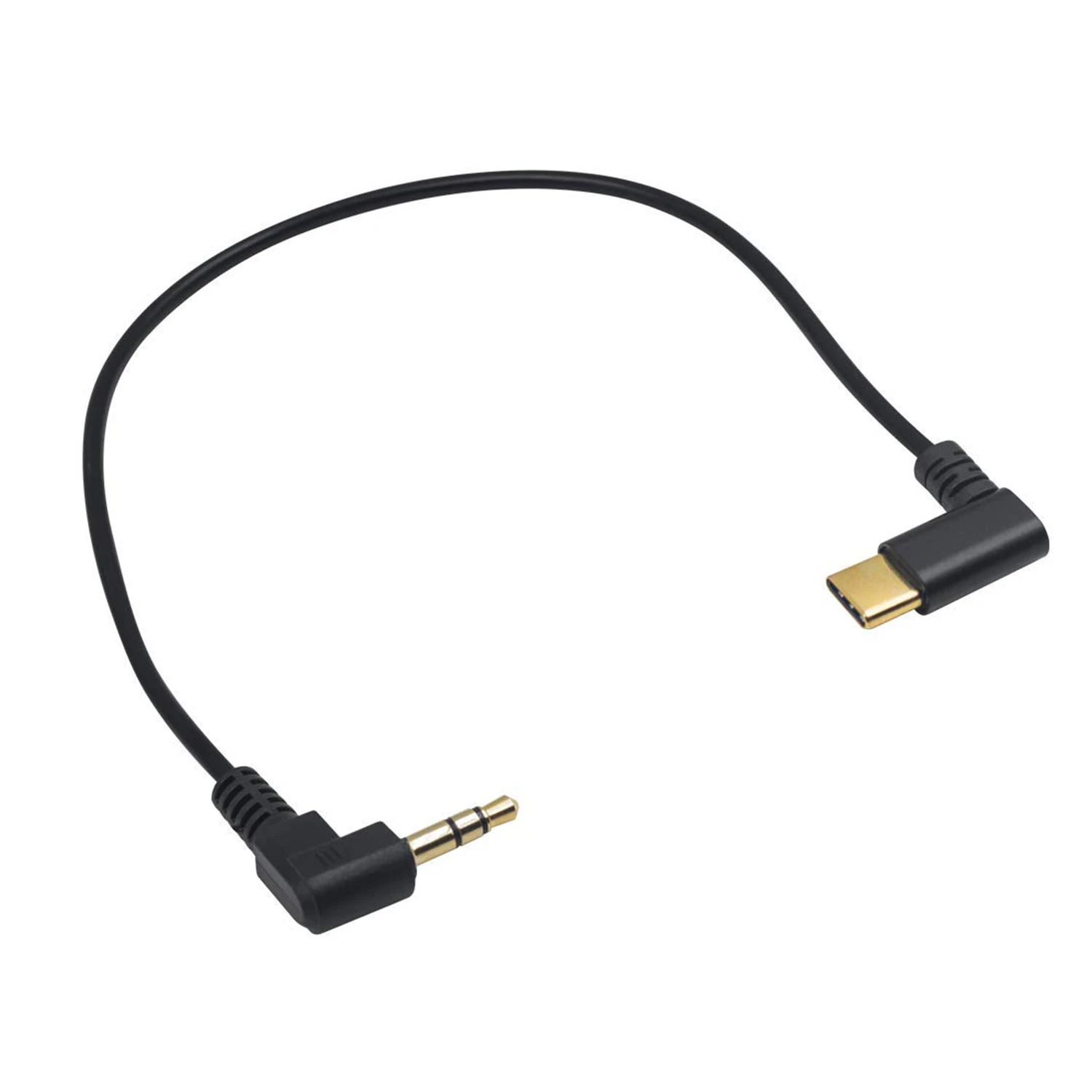 كابل صوت USB من النوع 3.1 C ذكر إلى 3.5 ملم بزاوية قائمة 90 درجة للسيارة Aux متوافق مع Google Pixel 3/3XL/2/2XL، OnePlus