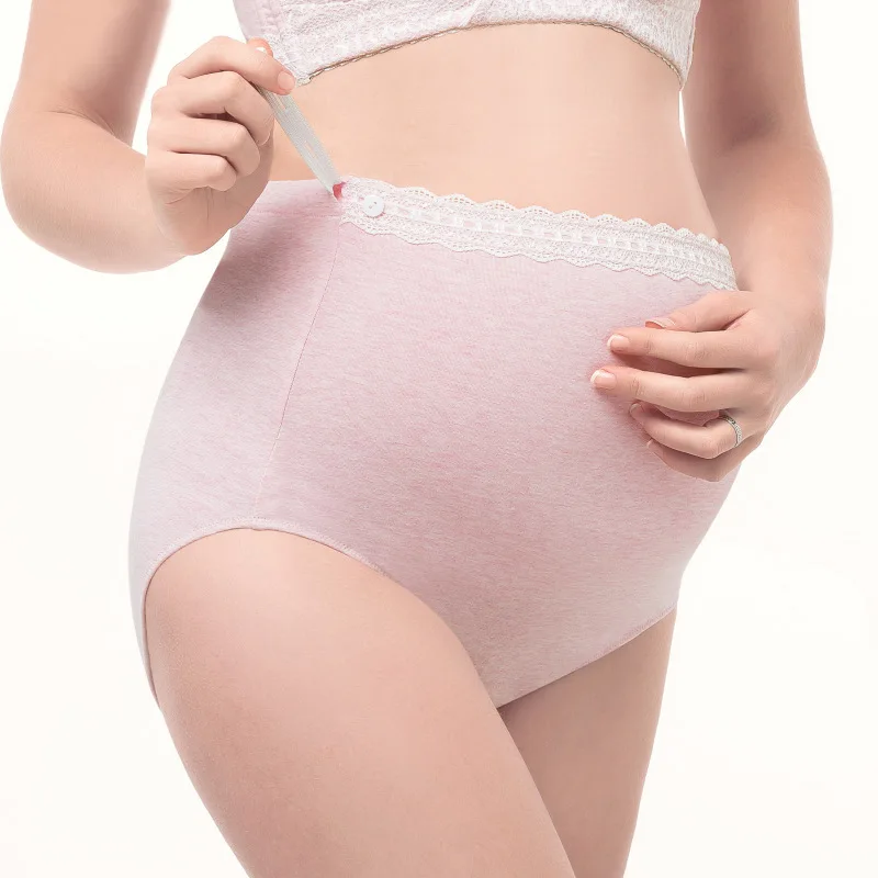 Breathable Cotton Adjustable Maternity Underwear High Waist Belly Support Pregnant Women Underwear Pure Color Cotton Panties