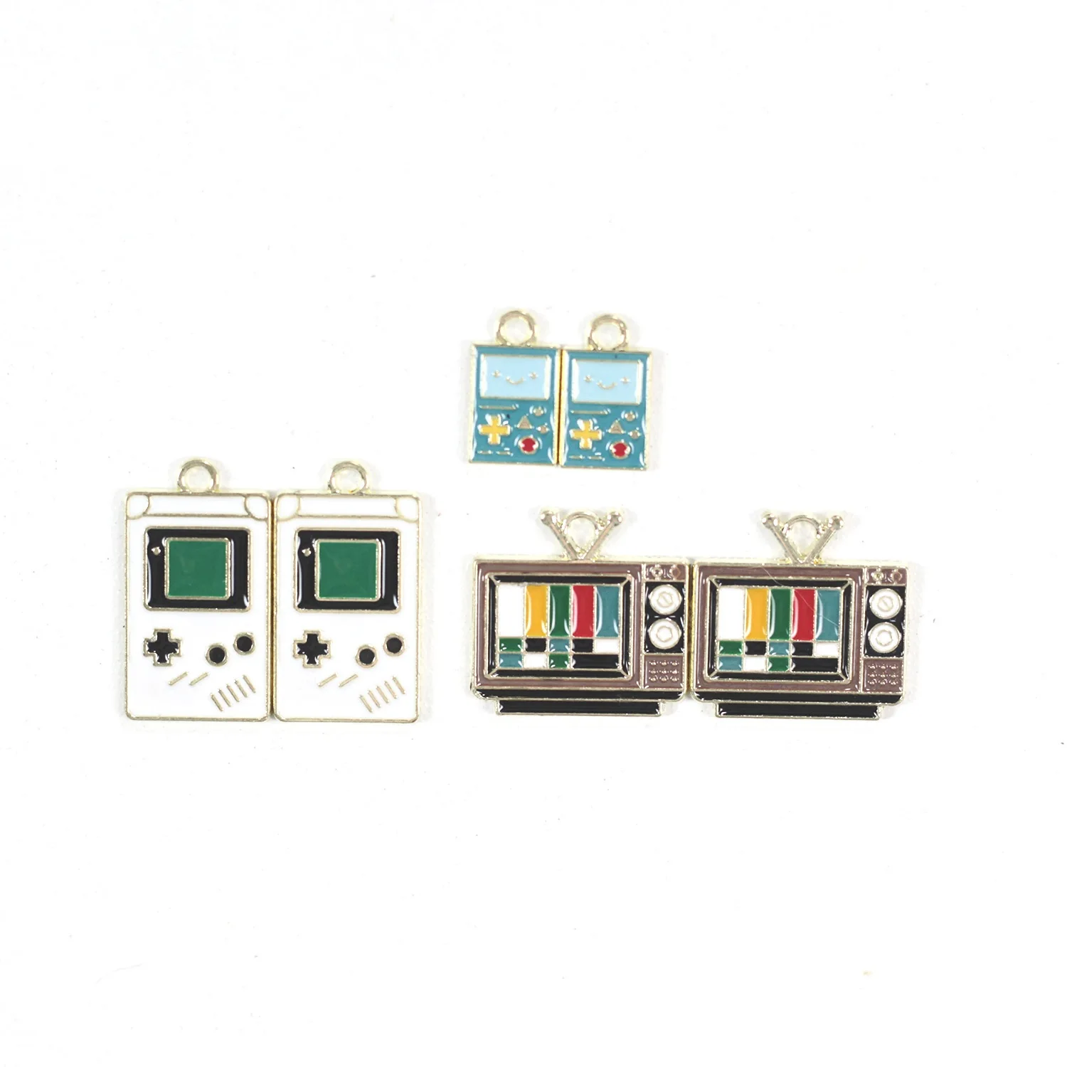 100pcs TV game console cartoon Alloy Jewelry Accessories New Drip Oil Finished Accessories