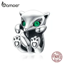 bamoer Baby Fox Animal Metal Charm fit Original Silver Snakle Bracelet 925 Sterling Silver Fashion Jewelry Bijoux SCC1290