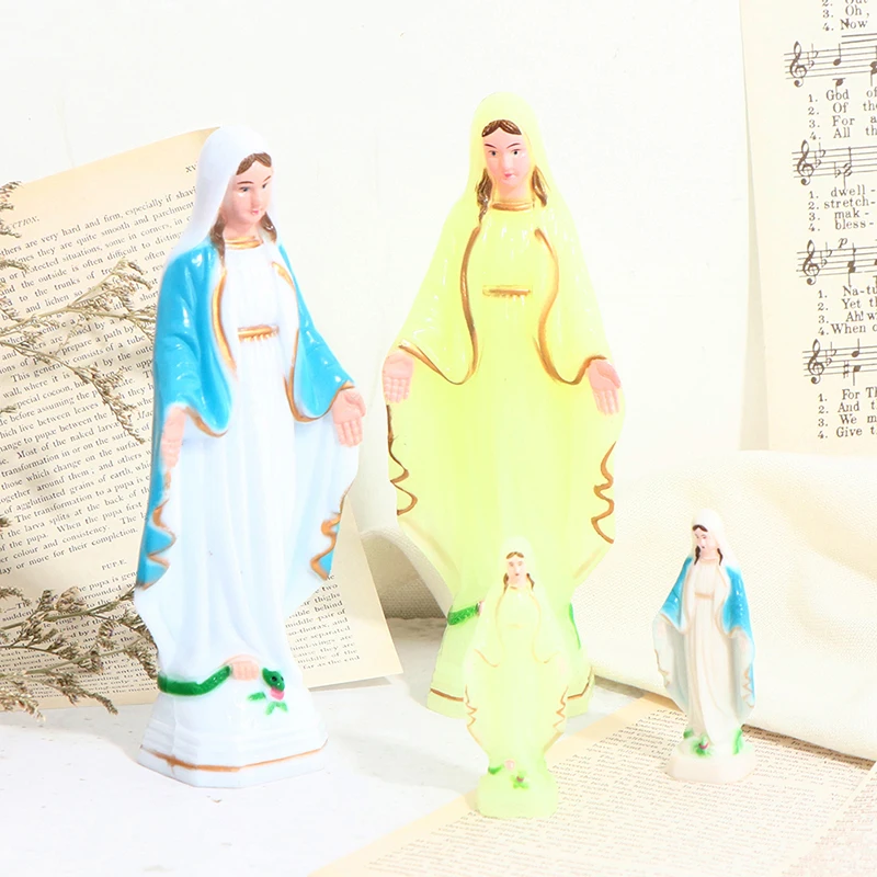 Catholic Virgin Mary Statue Figure Handmade Figurine Religious Gift Xmas Desktop Home Decorative Ornaments