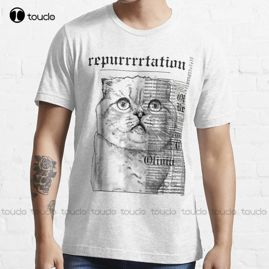 Taylor White Cat Tee Swift Rep Tour T-Shirt Custom Aldult Teen Unisex Digital Printing Tee Shirt Fashion Funny New Xs-5Xl